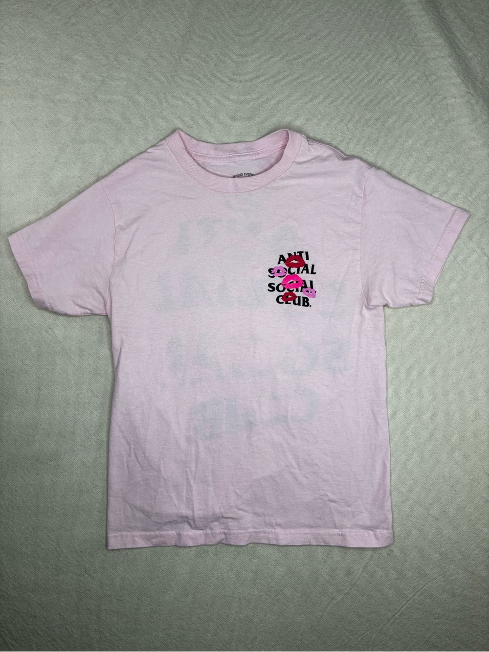 Anti social social club men’s small pink shirt